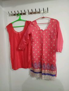 Beautiful Pink Kurta lining with salwar