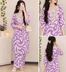 Vibrant Purple Floral Print Kurta
