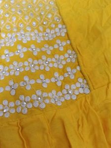 Vibrant Yellow Embroidered Kurta