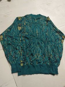 Vintage Emerald Green Print Sweater