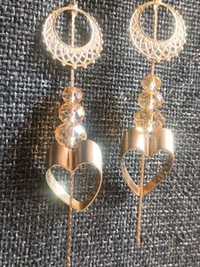 Elegant Gold Heart Dangle Earrings