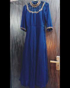Elegant Royal Blue Embellished Gown