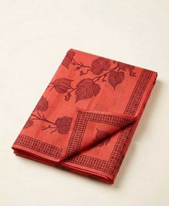 Elegant red Saree with Leaf Print