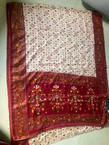 Red Embroidered Saree with Blouse