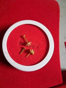 Heart Shaped Stud Earrings gold 22crt