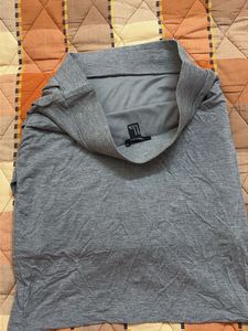 Gray Ruched Mini Skirt with lining