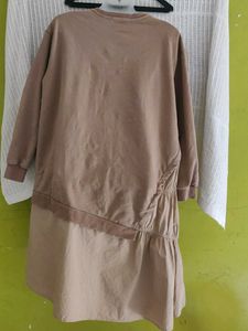 Casual Tan T-Shirt Dress