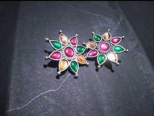 Multi-Color Sunburst Statement Earrings
