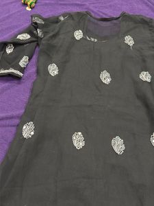 Elegant Black Chikankari Kurta