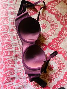 Plum Strapless Padded Bran(never used )