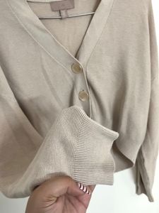 H&amp;M Chic Beige Cropped Cardigan