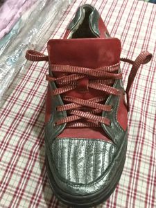 Unique Red &amp; Silver Sneakers