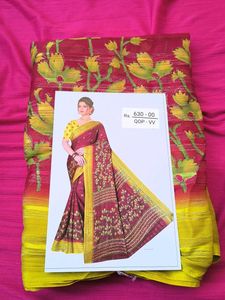 Maroon Floral Print Saree