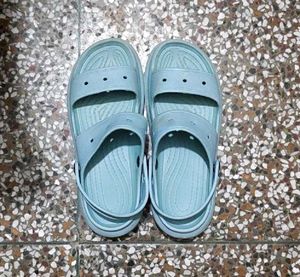 Women's Light Blue &amp; Brown Slippers