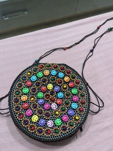 Unique Smiley Face Round Clutch