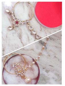 Elegant Kundan Nath with Pearl Dangle