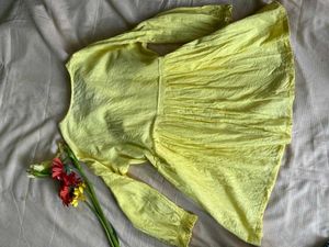 Butter Yellow Short Kurti