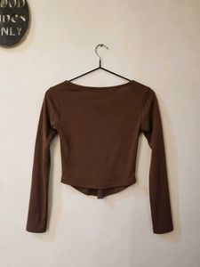 🤎Chocolate Brown Ribbed Long Sleeve Top🤎