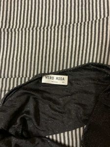 Sparkly Black V-Neck Top