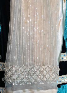 Elegant Black Velvet Kurta with Mirror Work stitch