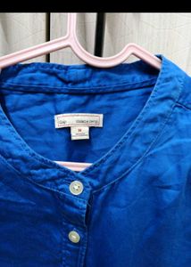 Vibrant Blue Button-Up Tunic