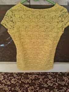 Elegant Yellow Lace Dress