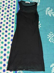 Sleek Black Mesh Bodycon Mini Dress