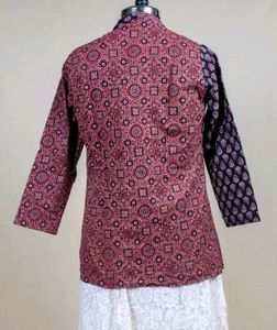 New Without Tag- Hand Block Ajrakh Kurta