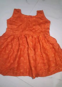 Adorable Orange Baby Dress &amp; Headband