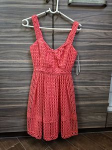 !price drop! Coral Lace Mini Dress