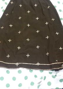 Embellished Dark Brown Saree
