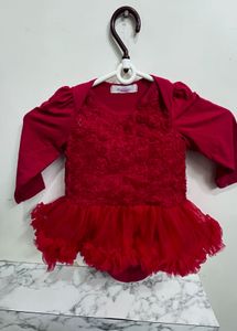 Baby Girl Red Tutu Bodysuit