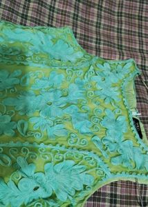 Elegant Green Maxi Dress with Floral Detail