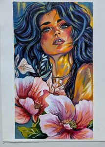 Abstract Woman Portrait Art Painting