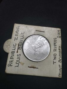 UNC condition ₹2 Louis Braille
