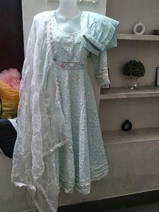 Light Blue Embroidered Kurta Set
