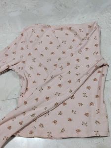 Cute Floral Print Square Neck Top