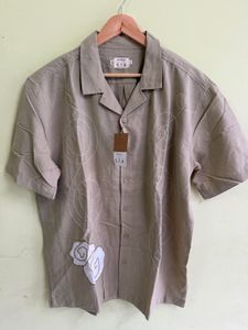 Men's Casual Embroidered Short Sleeve Shirt