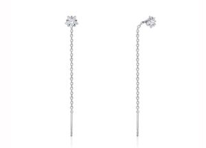 Silver Drop Sui Dhaga Earrings
