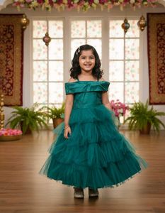Elegant Teal Tulle Gown