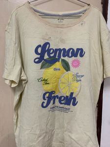 Cute Lemon Print T-Shirt