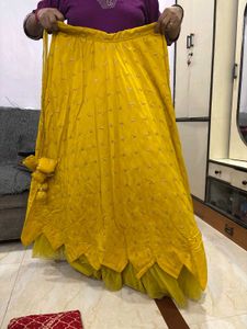 Yellow Lehenga with Red Blouse &amp; Dupatta