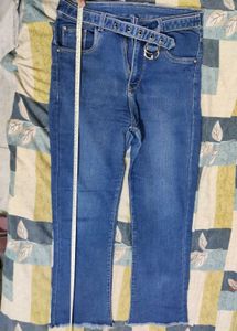 Stylish Peplum Kurta Top and blue denim