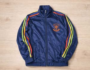 Vintage Track Jacket with Rainbow Stripes