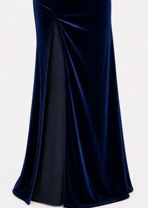Velvet Evening Gown with High Slit