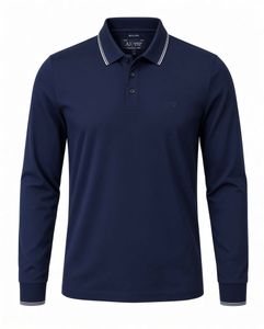 Armani Jeans Navy Long Sleeve Polo Shirt