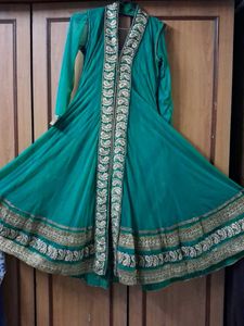 Teal Embroidered Anarkali
