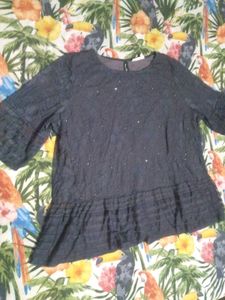 Chic Sequin Embellished Peplum Top