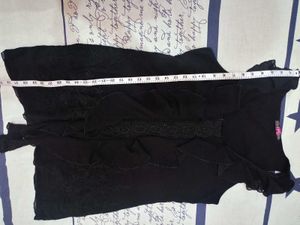 Elegant Black Ruffled Mini Dress