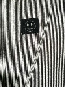 Striped T-Shirt with Smiley Patch m size